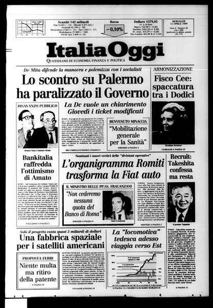 Italia oggi : quotidiano di economia finanza e politica